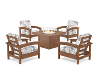 Thumbnail for Trex Rockport 5-Piece Deep Seating Set with Yacht Club Fire Pit Table