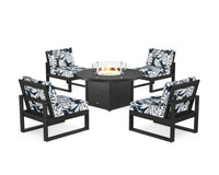 Thumbnail for Trex Eastport Modular 5-Piece Deep Seating Set with Round Fire Pit Table