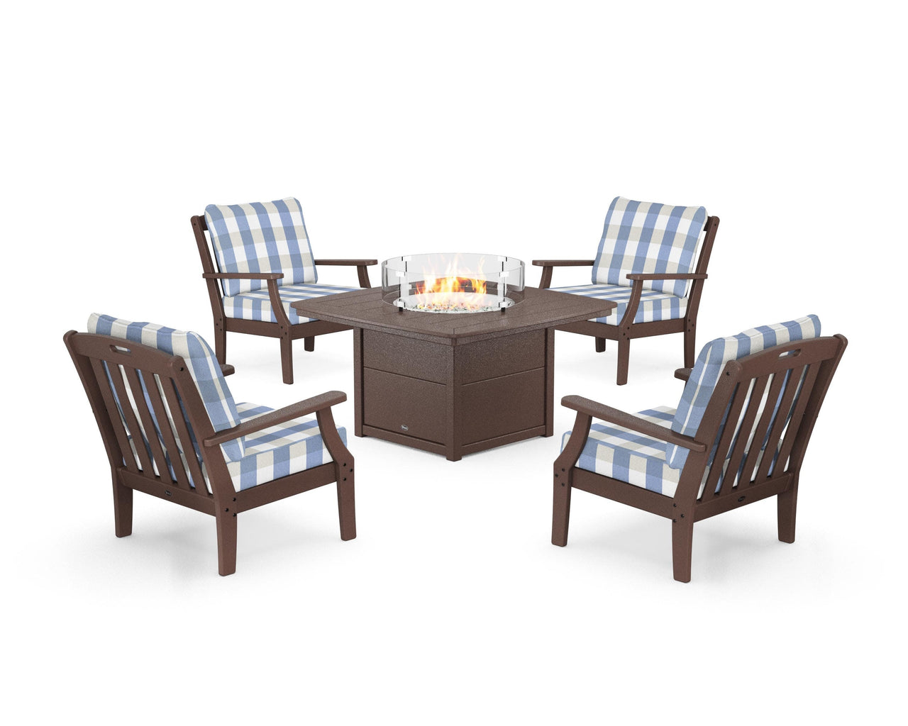 Trex Yacht Club 5-Piece Deep Seating Set with Fire Pit Table