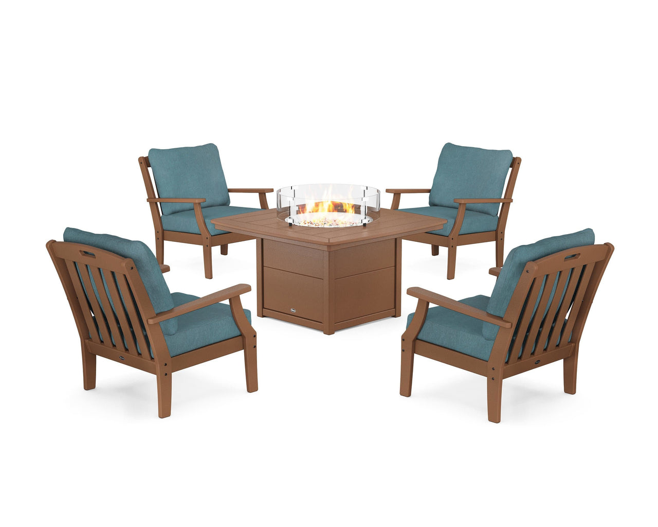 Trex Yacht Club 5-Piece Deep Seating Set with Fire Pit Table