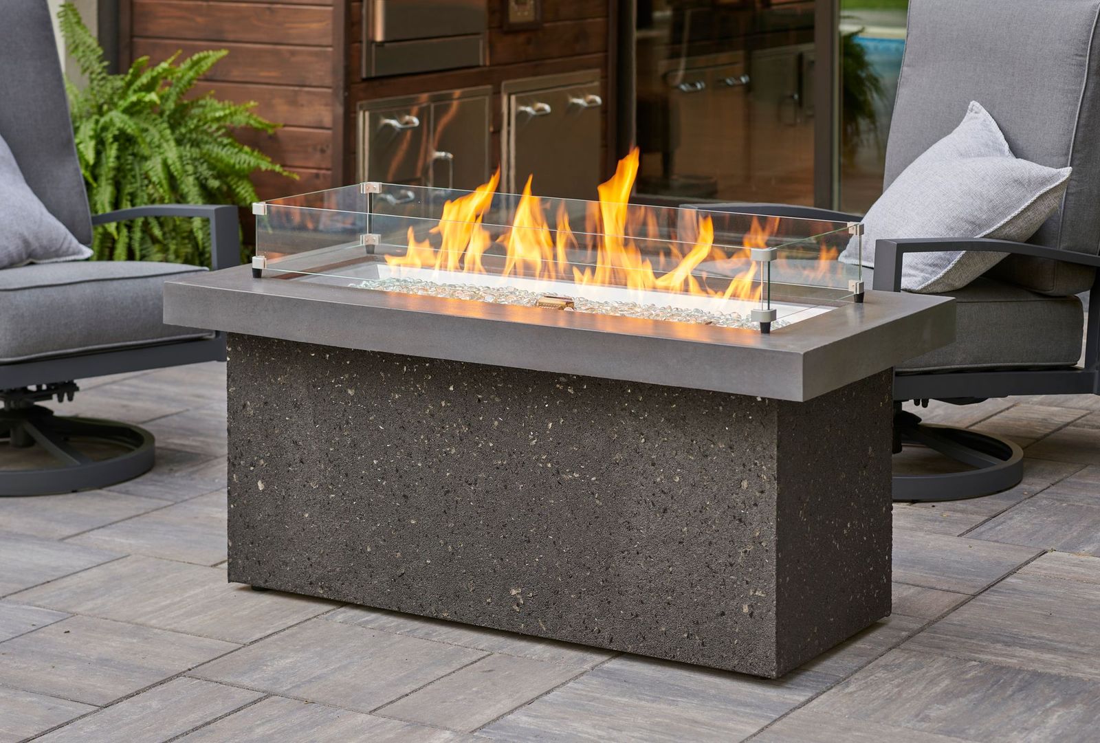 Grey Key Largo Linear Gas Fire Pit TableKL-1242-MM
