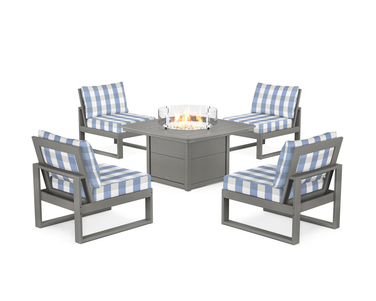 Trex Eastport Modular 5-Piece Deep Seating Set with Yacht Club Fire Pit Table