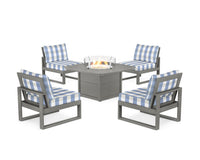 Thumbnail for Trex Eastport Modular 5-Piece Deep Seating Set with Yacht Club Fire Pit Table