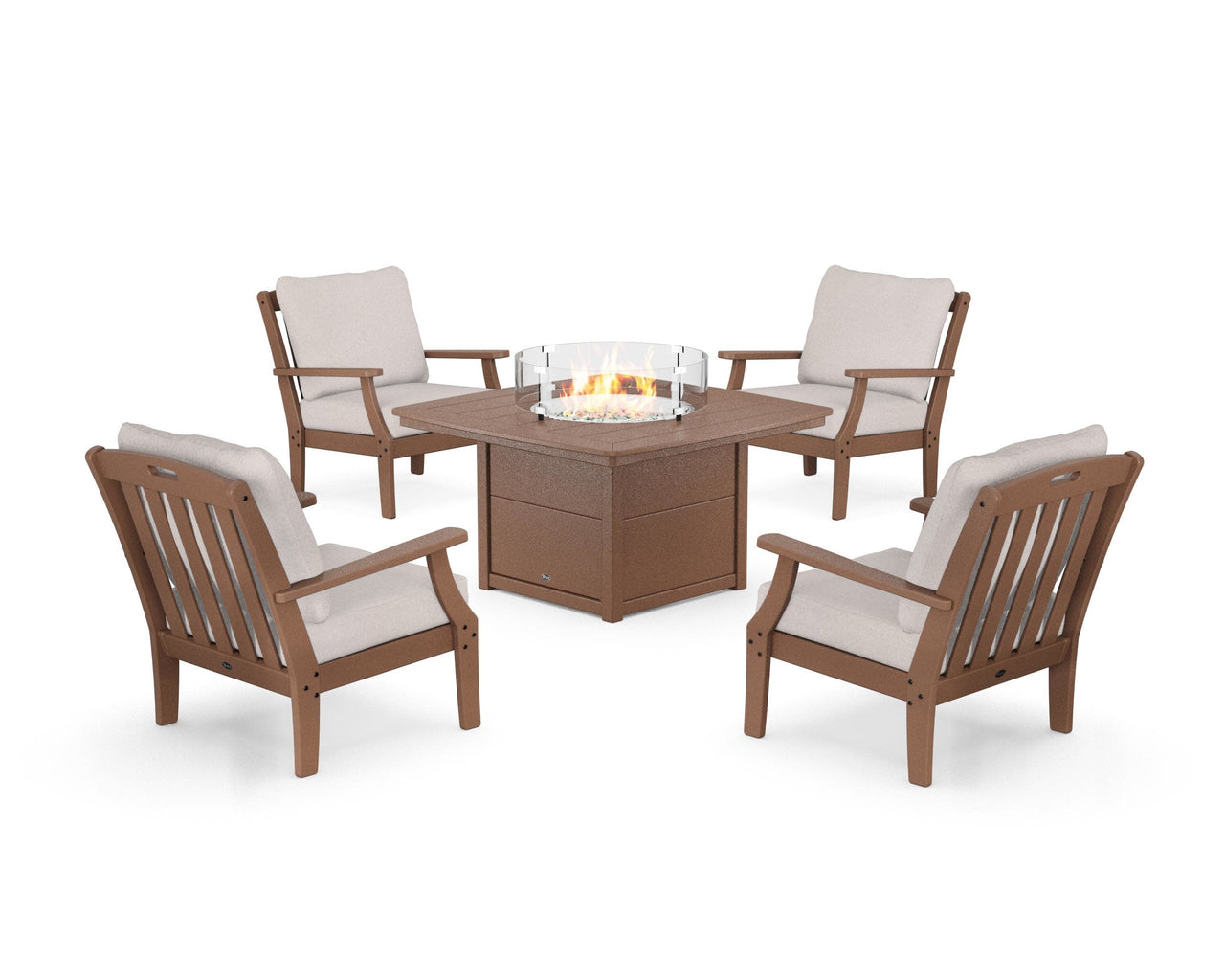 Trex Yacht Club 5-Piece Deep Seating Set with Fire Pit Table