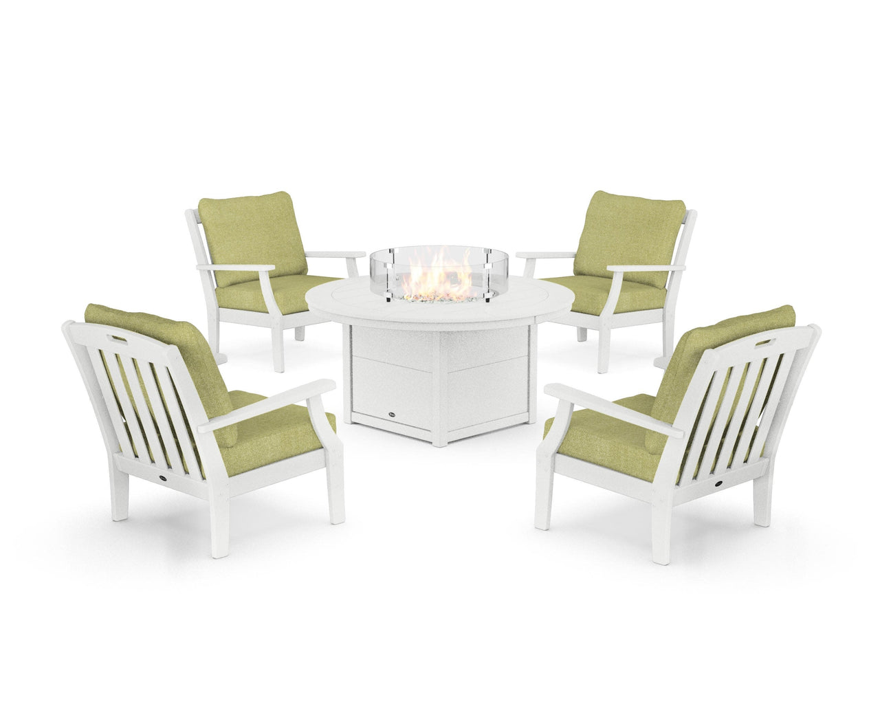 Trex Yacht Club 5-Piece Deep Seating Set with Round Fire Pit Table