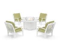 Thumbnail for Trex Yacht Club 5-Piece Deep Seating Set with Round Fire Pit Table