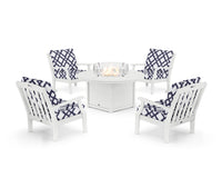 Thumbnail for Trex Yacht Club 5-Piece Deep Seating Set with Round Fire Pit Table