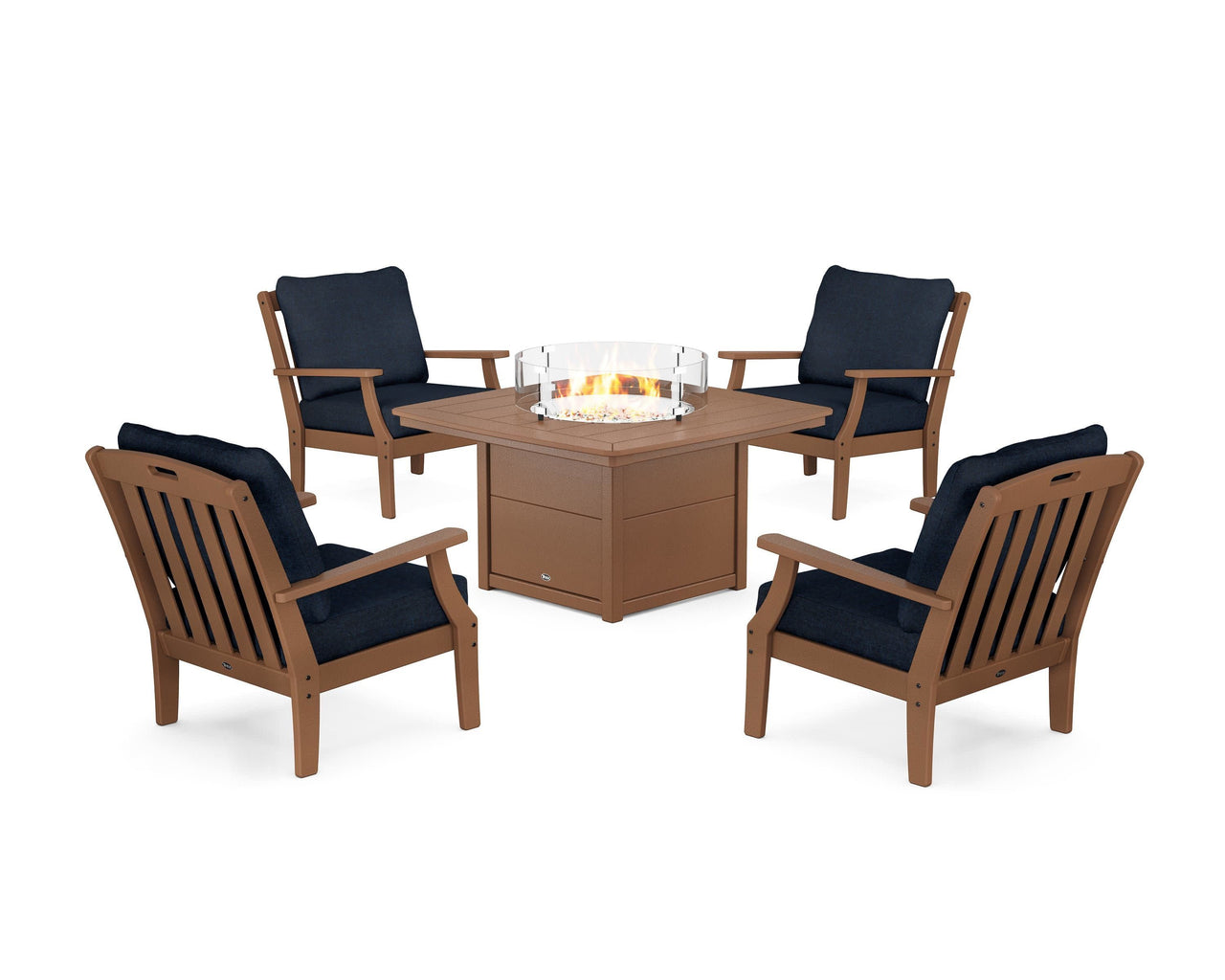 Trex Yacht Club 5-Piece Deep Seating Set with Fire Pit Table