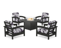 Thumbnail for Trex Rockport 5-Piece Deep Seating Set with Yacht Club Fire Pit Table