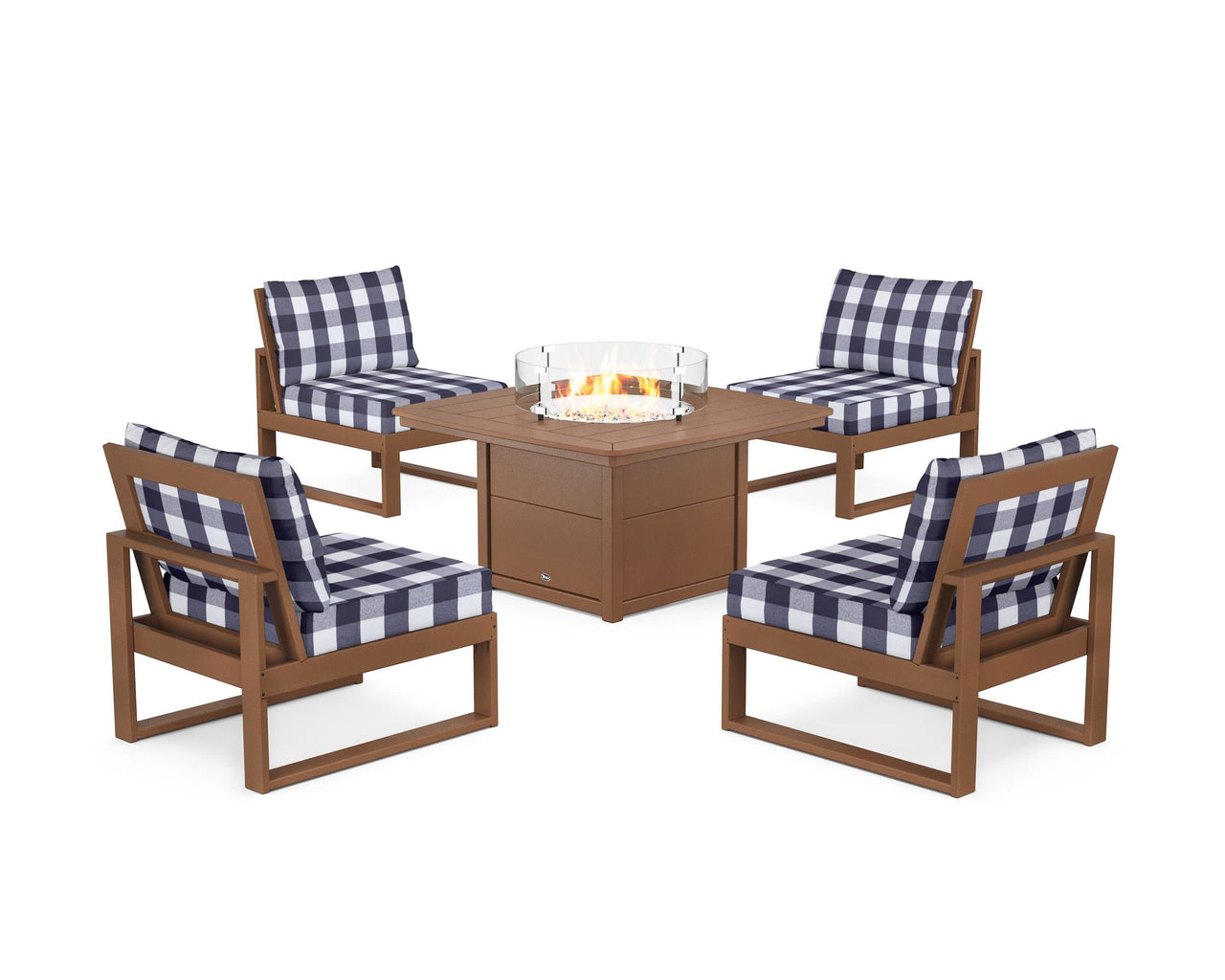 Trex Eastport Modular 5-Piece Deep Seating Set with Yacht Club Fire Pit Table