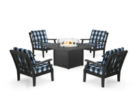 Thumbnail for Trex Yacht Club 5-Piece Deep Seating Set with Square Fire Pit Table