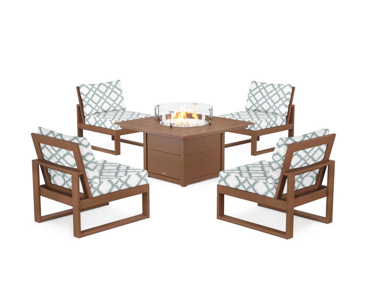 Trex Eastport Modular 5-Piece Deep Seating Set with Square Fire Pit Table
