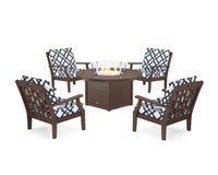 Thumbnail for Trex Yacht Club 5-Piece Deep Seating Set with Round Fire Pit Table