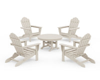Thumbnail for Trex 5-Piece Monterey Bay Folding Adirondack Chair Conversation Group - Sand Castle