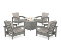 Thumbnail for Trex Rockport 5-Piece Deep Seating Set with Square Fire Pit Table
