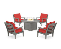 Thumbnail for Trex Yacht Club 5-Piece Deep Seating Set with Round Fire Pit Table
