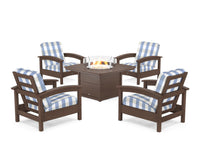 Thumbnail for Trex Rockport 5-Piece Deep Seating Set with Yacht Club Fire Pit Table