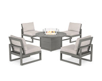 Thumbnail for Trex Eastport Modular 5-Piece Deep Seating Set with Round Fire Pit Table