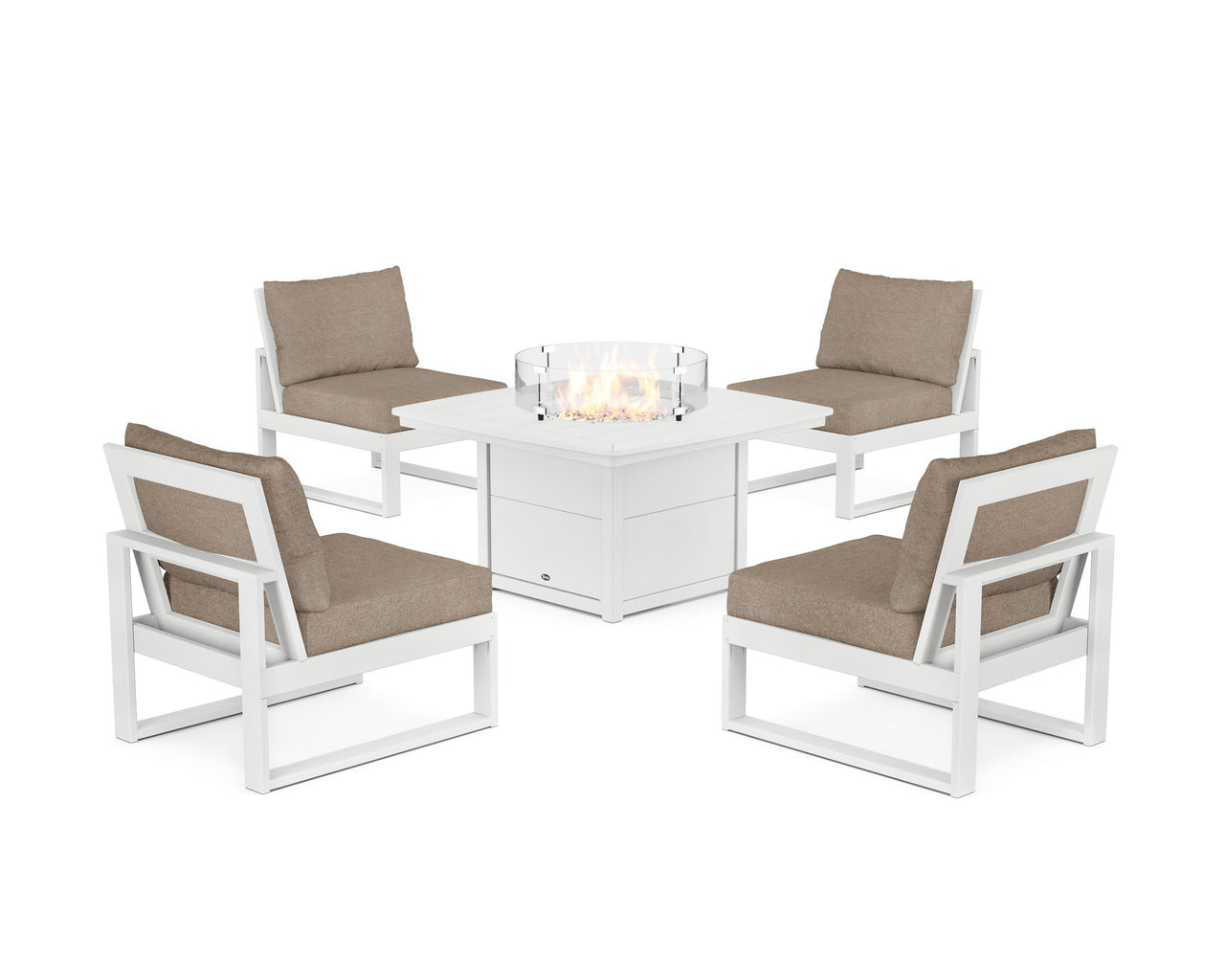 Trex Eastport Modular 5-Piece Deep Seating Set with Yacht Club Fire Pit Table