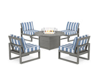 Thumbnail for Trex Eastport Modular 5-Piece Deep Seating Set with Round Fire Pit Table