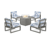 Thumbnail for Trex Eastport Modular 5-Piece Deep Seating Set with Yacht Club Fire Pit Table