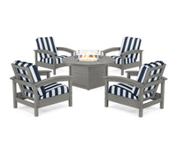 Thumbnail for Trex Rockport 5-Piece Deep Seating Set with Round Fire Pit Table
