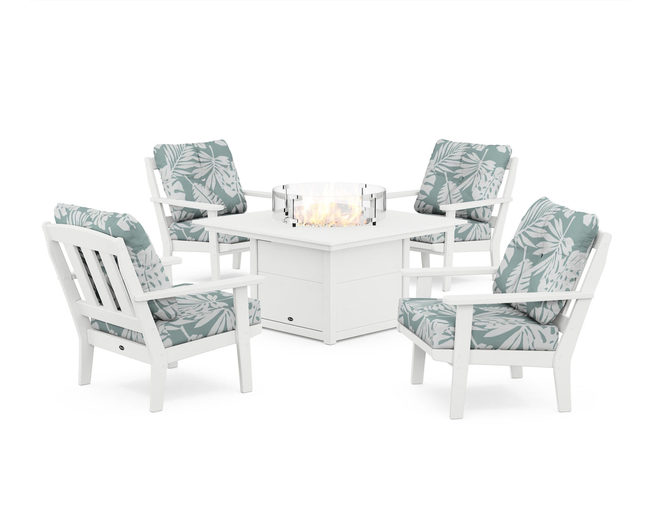 Trex Cape Cod 5-Piece Deep Seating Set with Fire Pit Table