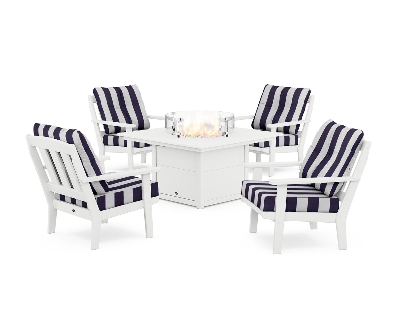 Trex Cape Cod 5-Piece Deep Seating Set with Fire Pit Table