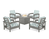 Thumbnail for Trex Rockport 5-Piece Deep Seating Set with Square Fire Pit Table