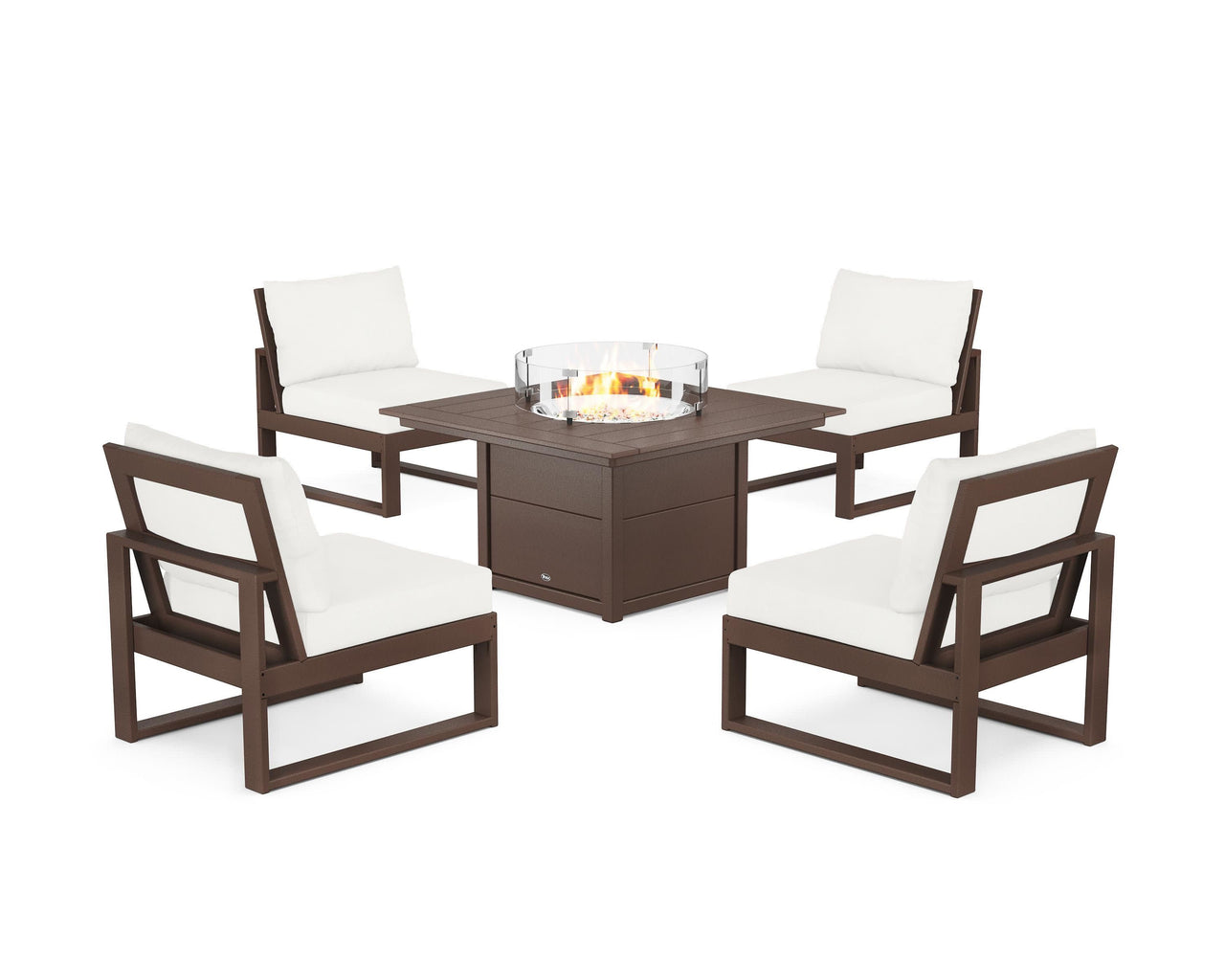 Trex Eastport Modular 5-Piece Deep Seating Set with Square Fire Pit Table