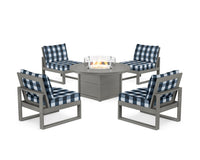 Thumbnail for Trex Eastport Modular 5-Piece Deep Seating Set with Round Fire Pit Table