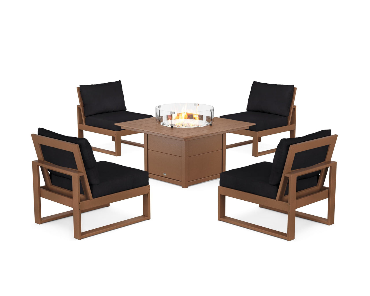 Trex Eastport Modular 5-Piece Deep Seating Set with Square Fire Pit Table