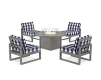 Thumbnail for Trex Eastport Modular 5-Piece Deep Seating Set with Round Fire Pit Table