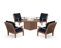 Thumbnail for Trex Yacht Club 5-Piece Deep Seating Set with Round Fire Pit Table