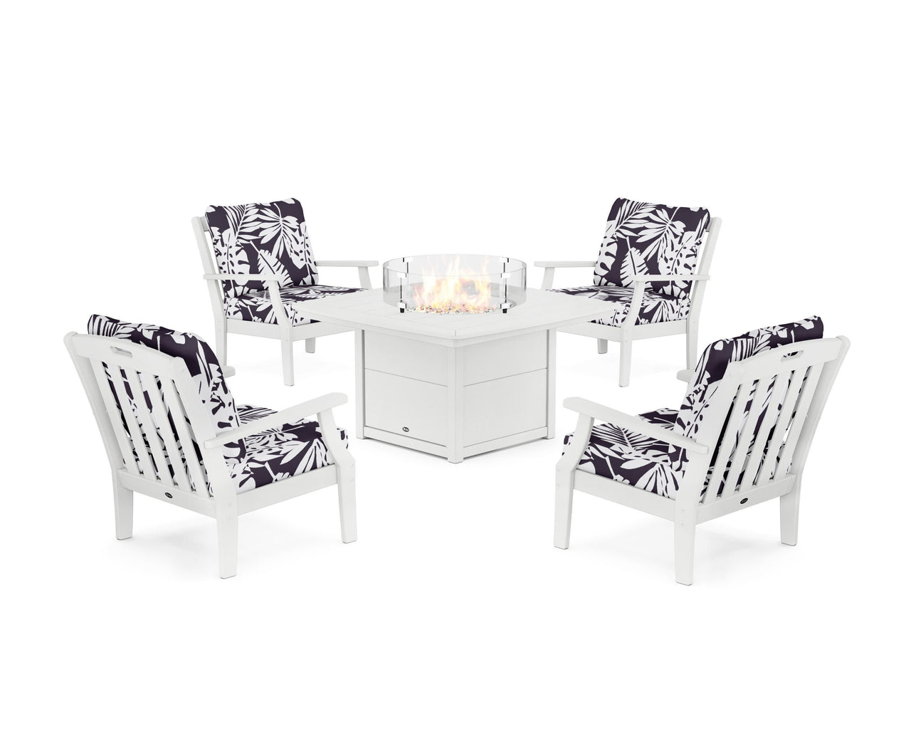 Trex Yacht Club 5-Piece Deep Seating Set with Fire Pit Table