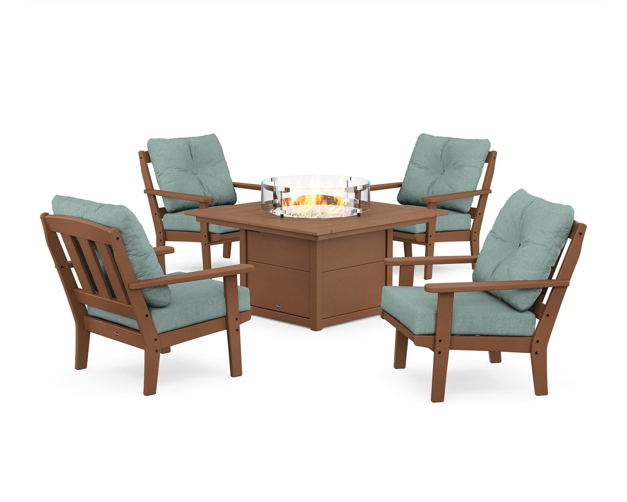 Trex Cape Cod 5-Piece Deep Seating Set with Fire Pit Table