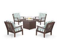 Thumbnail for Trex Yacht Club 5-Piece Deep Seating Set with Square Fire Pit Table