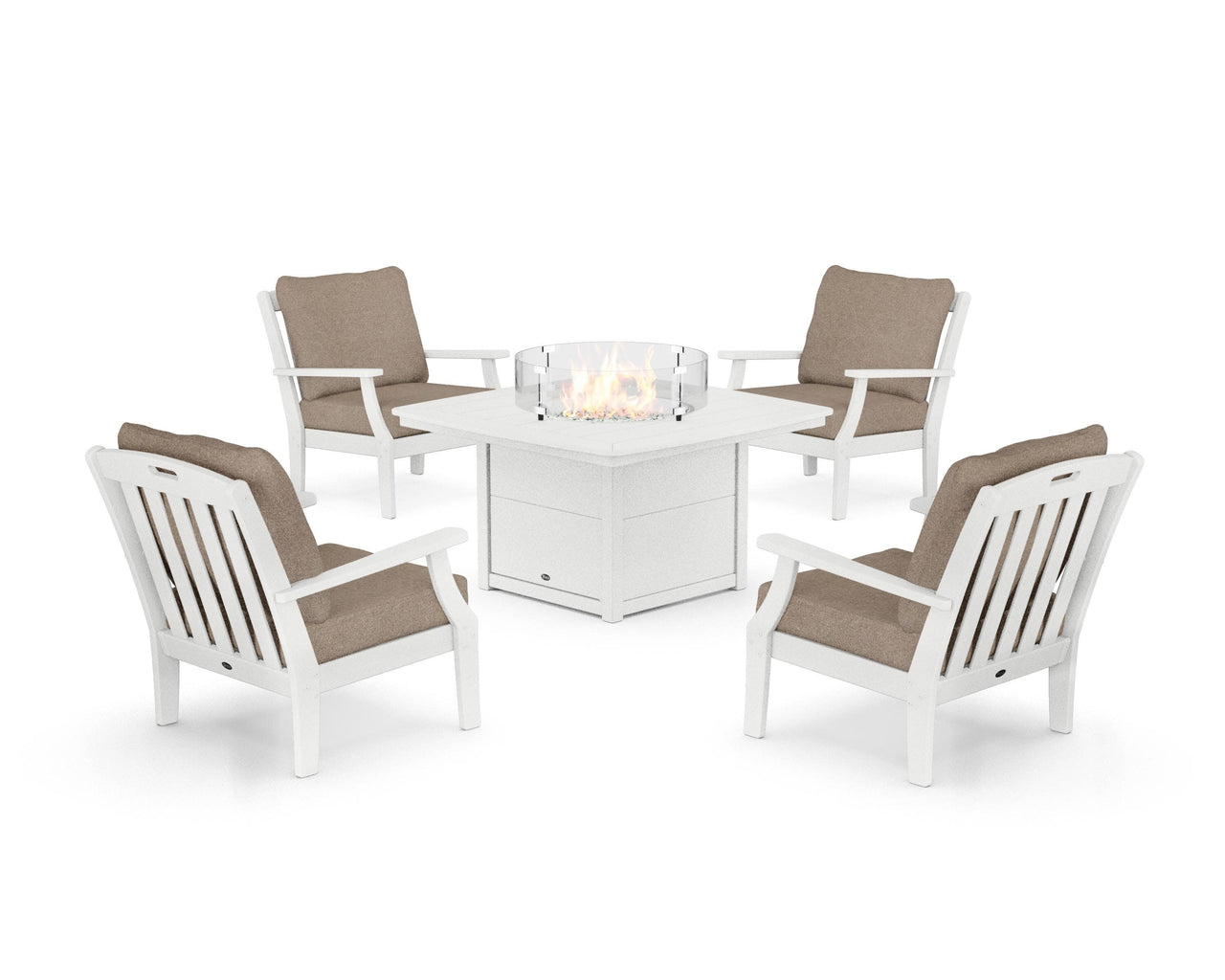 Trex Yacht Club 5-Piece Deep Seating Set with Fire Pit Table