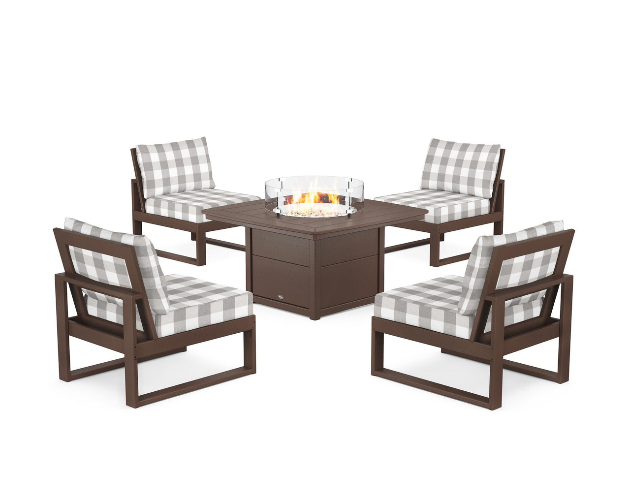Trex Eastport Modular 5-Piece Deep Seating Set with Yacht Club Fire Pit Table