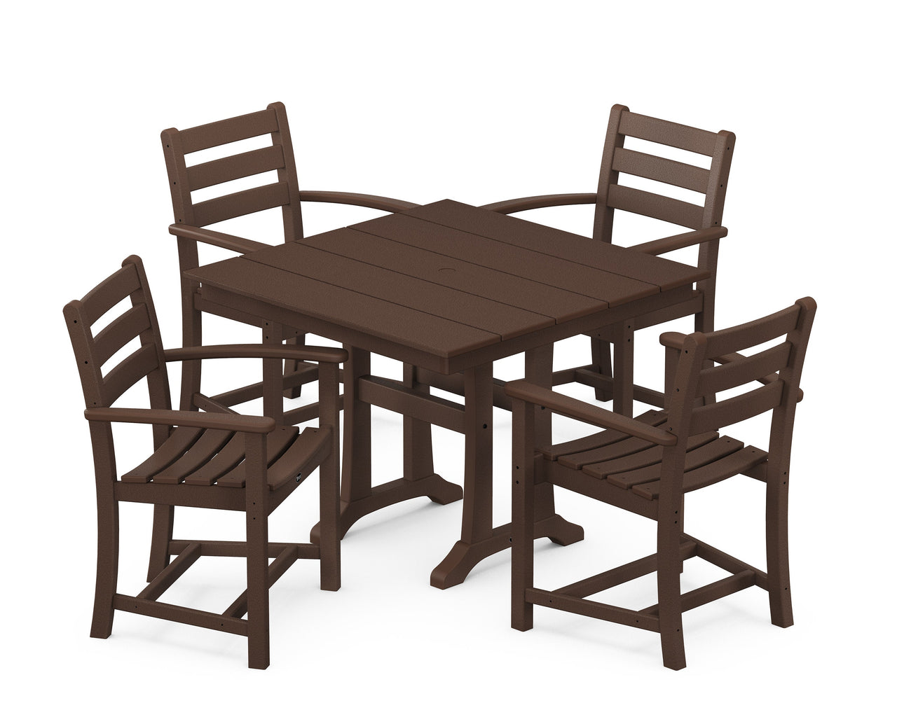 Trex Monterey Bay 5-Piece Farmhouse Trestle Arm Chair Dining Set
