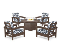 Thumbnail for Trex Rockport 5-Piece Deep Seating Set with Round Fire Pit Table