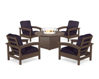 Thumbnail for Trex Rockport 5-Piece Deep Seating Set with Round Fire Pit Table
