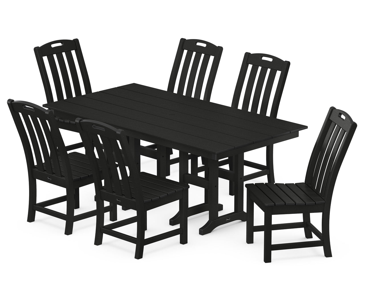 Trex Yacht Club 7-Piece Farmhouse Side Chair Dining Set