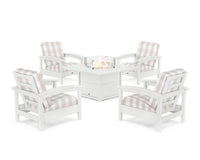 Thumbnail for Trex Rockport 5-Piece Deep Seating Set with Square Fire Pit Table