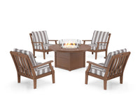 Thumbnail for Trex Yacht Club 5-Piece Deep Seating Set with Round Fire Pit Table