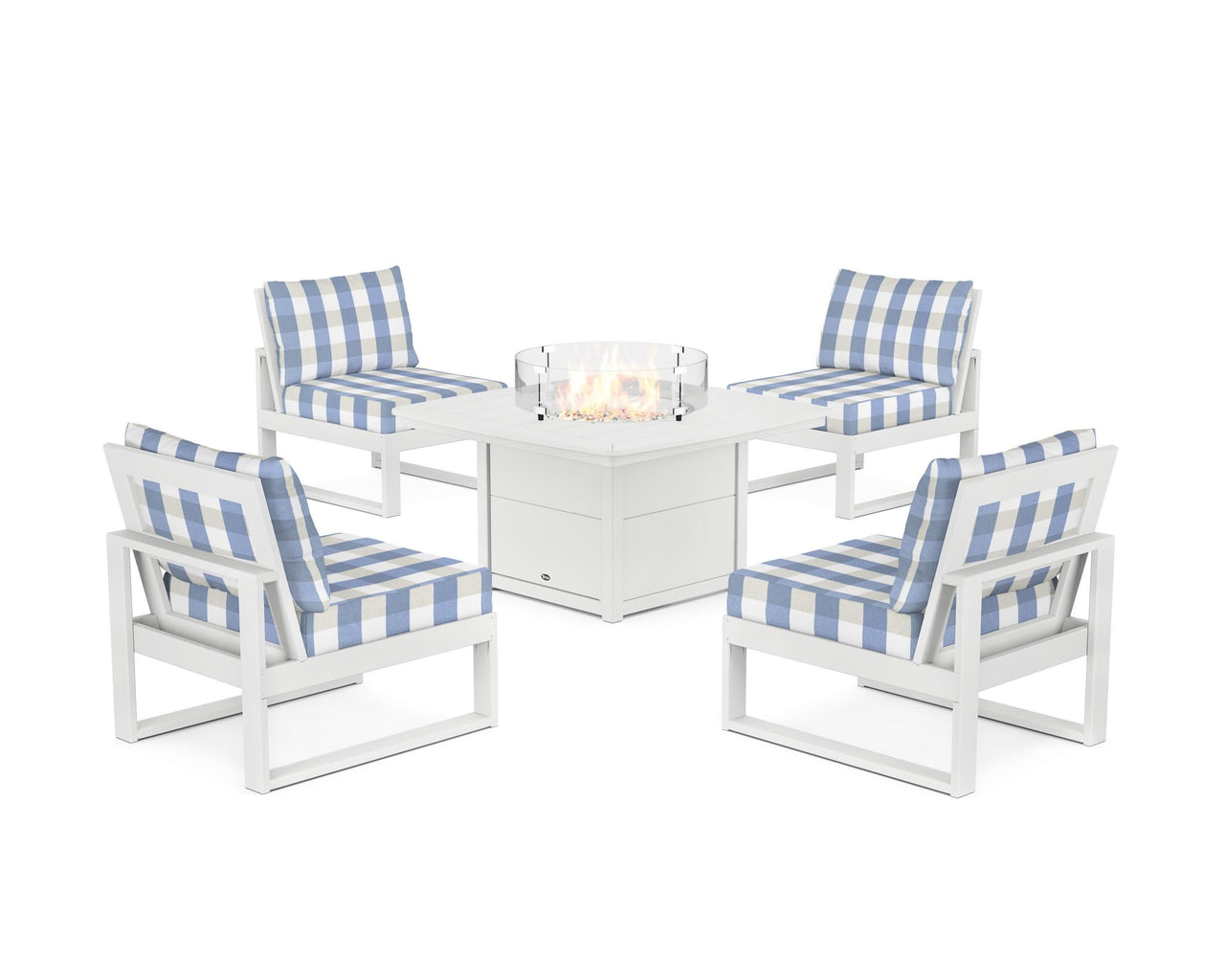 Trex Eastport Modular 5-Piece Deep Seating Set with Yacht Club Fire Pit Table