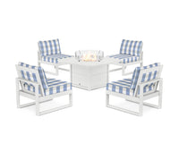 Thumbnail for Trex Eastport Modular 5-Piece Deep Seating Set with Yacht Club Fire Pit Table