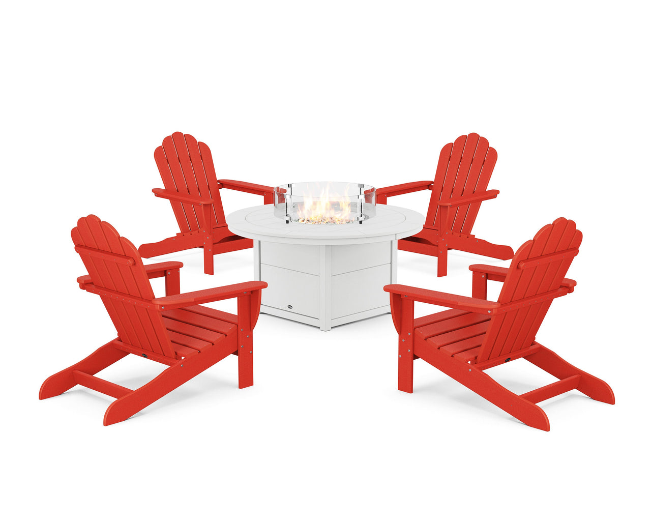 Trex 5-Piece Monterey Bay Oversized Adirondack Conversation Set with Fire Pit Table