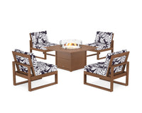 Thumbnail for Trex Eastport Modular 5-Piece Deep Seating Set with Square Fire Pit Table