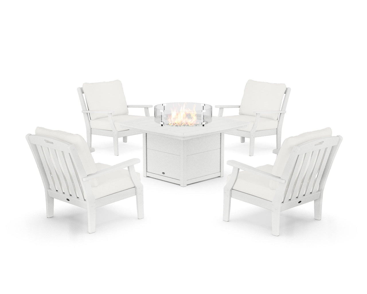 Trex Yacht Club 5-Piece Deep Seating Set with Fire Pit Table